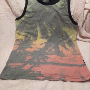 Mens tank sunset palm beach graphic